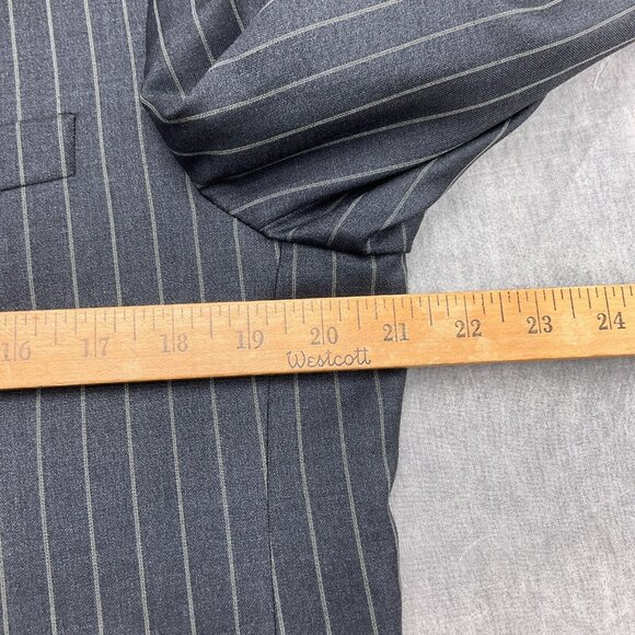 Hickey Freeman Blazer Men 42L Gray Pinstripe Wool Madison Classic Career USA VTG - Picture 5 of 13